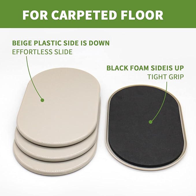 Furniture Sliders for Carpet 4 PCS - Image 3
