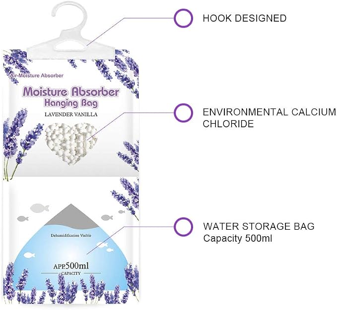 CANAGER Hanging Moisture Absorber, Lavender Vanilla Moistureproof Hanging - Image 3