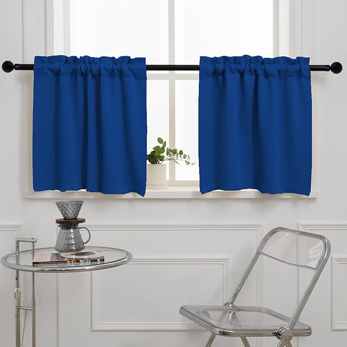Pickluc Cafe Curtain 24 Inches Length, Rod Pocket Kitchen Curtain, Short by PICKLUC