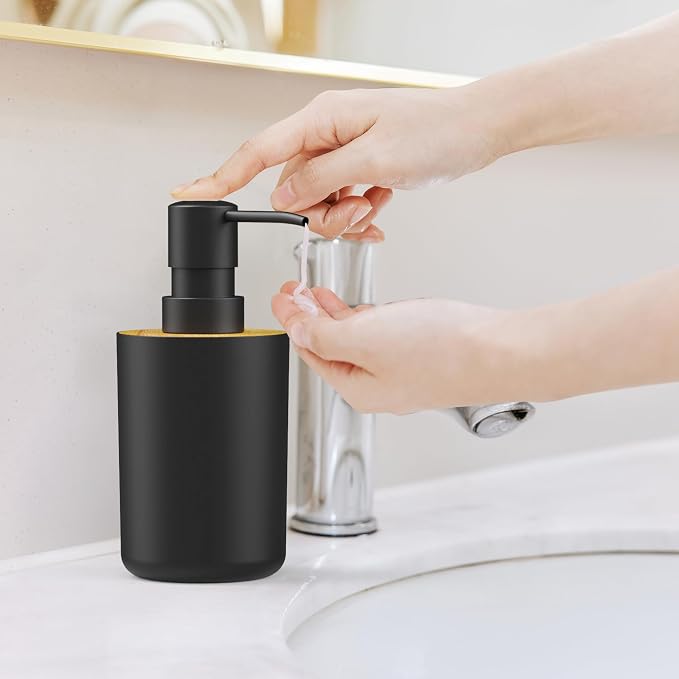 Soap Dispenser for Bathroom and Kitchen, 12oz Modern Minimalist Style Plastic - Image 2