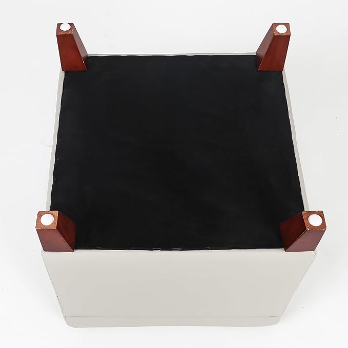 Adeco 18" PU Storage Ottoman, Upholstered Square Faux Leather Foot Rest - Image 8