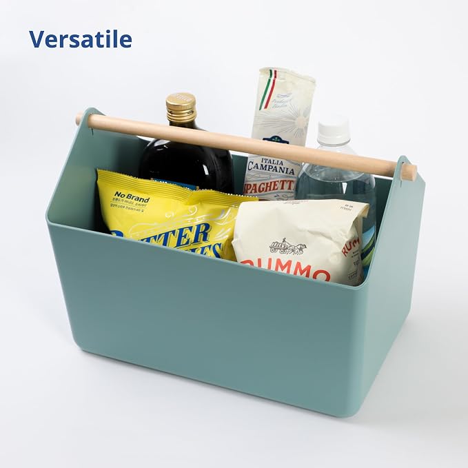 BLUE GINKGO Large Storage Basket – Plastic Caddy - Image 3
