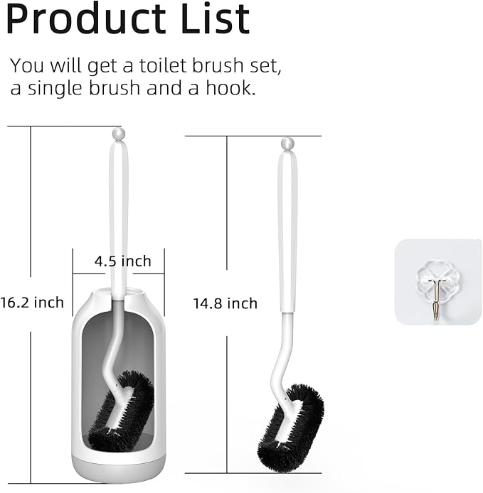 HAMITOR Toilet Bowl Brush Holder Set: Deep Cleaning Brushes - Image 7