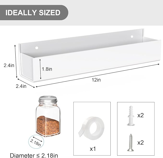 PMMASTO Adhesive Acrylic Spice Rack Organizer - Image 2