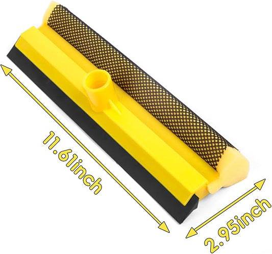 11.6" Window Squeegee with Scrubber, 2-in-1 Car Glass Cleaning Kit with Sponge - Image 2