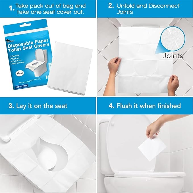 Disposable Toilet Seat Covers Flushable XL 50 Pack – Adults & Kids Potty - Image 5