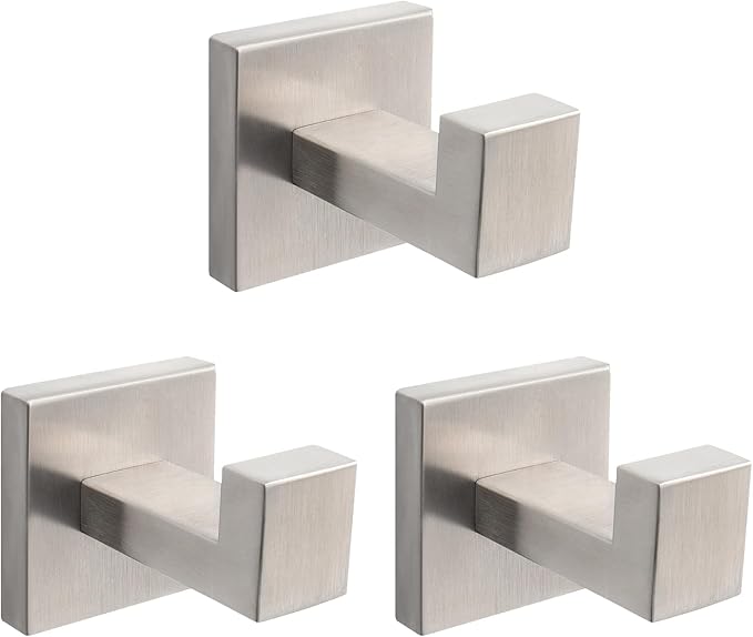 NearMoon Bath Towel Hooks -SUS304 Stainless Steel Square Clothes Robe Hooks by NearMoon