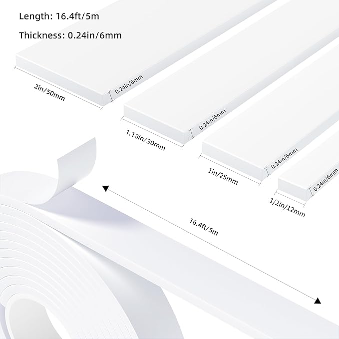 Weather Stripping Door Seal White, 1/2Inch Wide X 1/4 Inch Thick, Air - Image 2