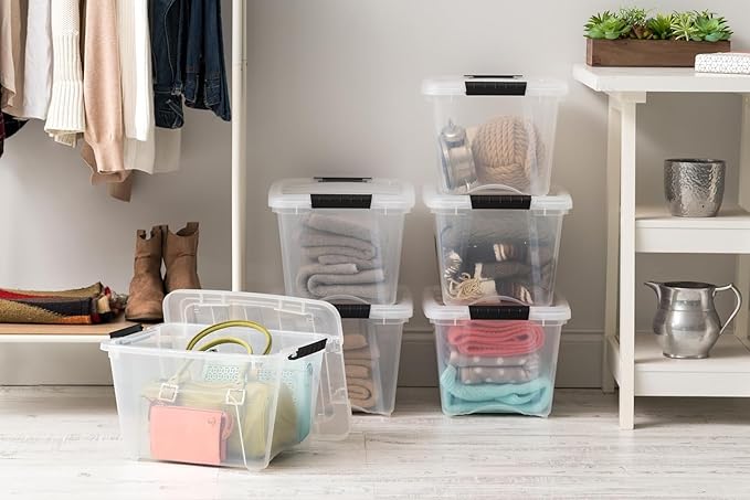 IRIS USA 19 Qt Stackable Plastic Storage Bins - Image 4