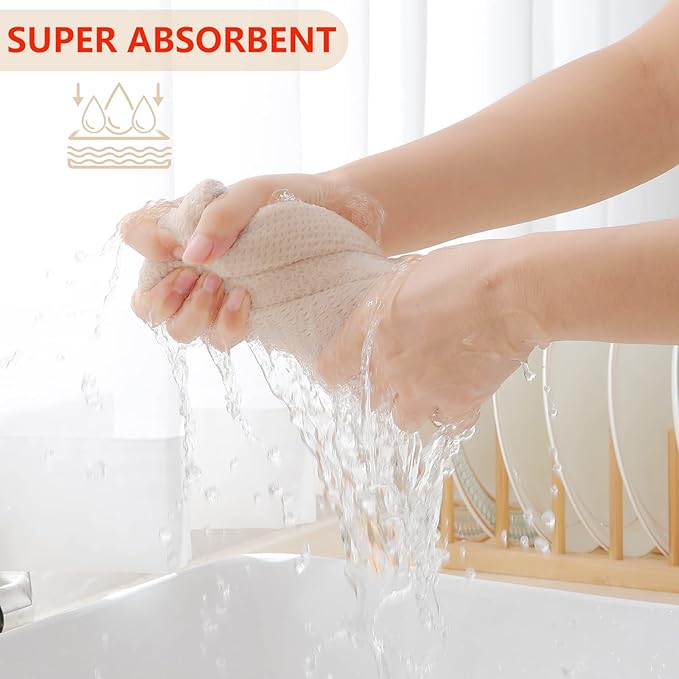 Homaxy 100% Cotton Waffle Weave Kitchen Dish Towels, Ultra Soft Absorbent Quick - Image 3