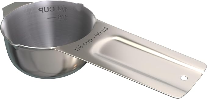 Color Up ¼ Cup Measuring Cup – Premium Chrome Stainless Steel, Accurate - Image 4