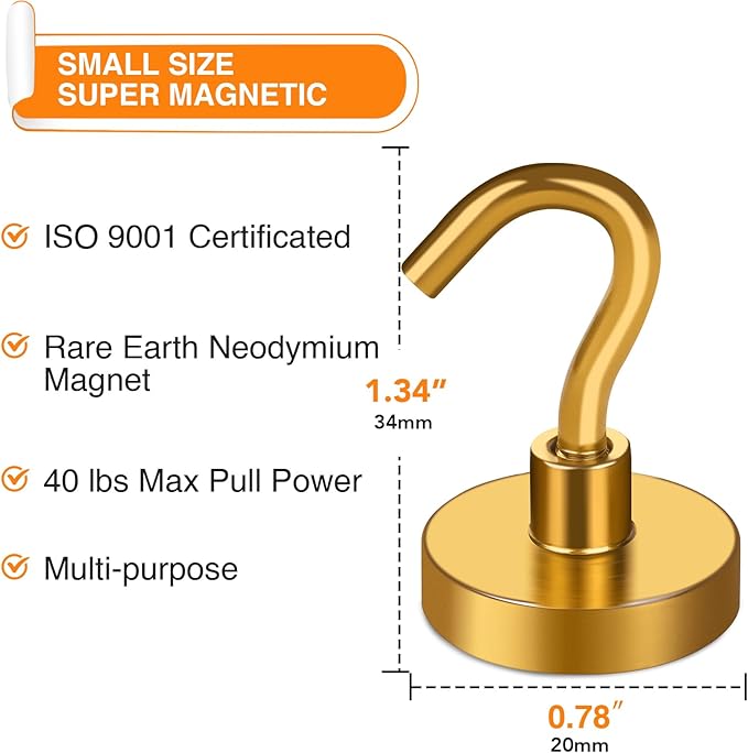 MIKEDE Magnetic Hooks Heavy Duty, 40 Lbs Magnet - Image 3