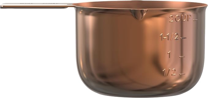 Color Up 2 Cup Measuring Cup, 480ml Copper Stainless Steel Metal Measuring Scoop - Image 7