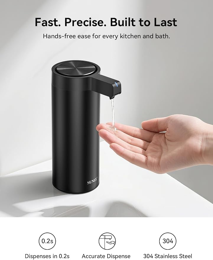SUNLY Touchless Automatic Soap Dispenser – Clog-Free Pump, 0.2s Fast Sensor - Image 2