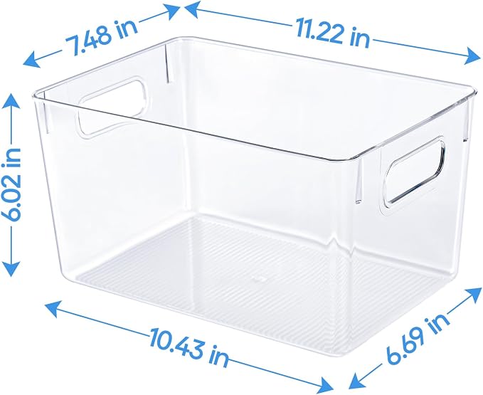 JollyPack 4 Pack Clear Plastic Storage Bins, Pantry Organizers and Storage - Image 2