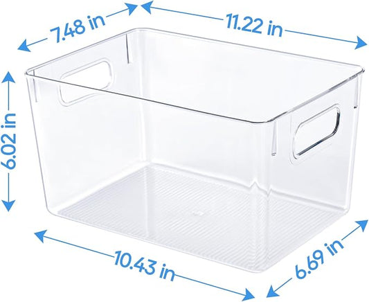JollyPack 4 Pack Clear Plastic Storage Bins, Pantry Organizers and Storage - Image 2