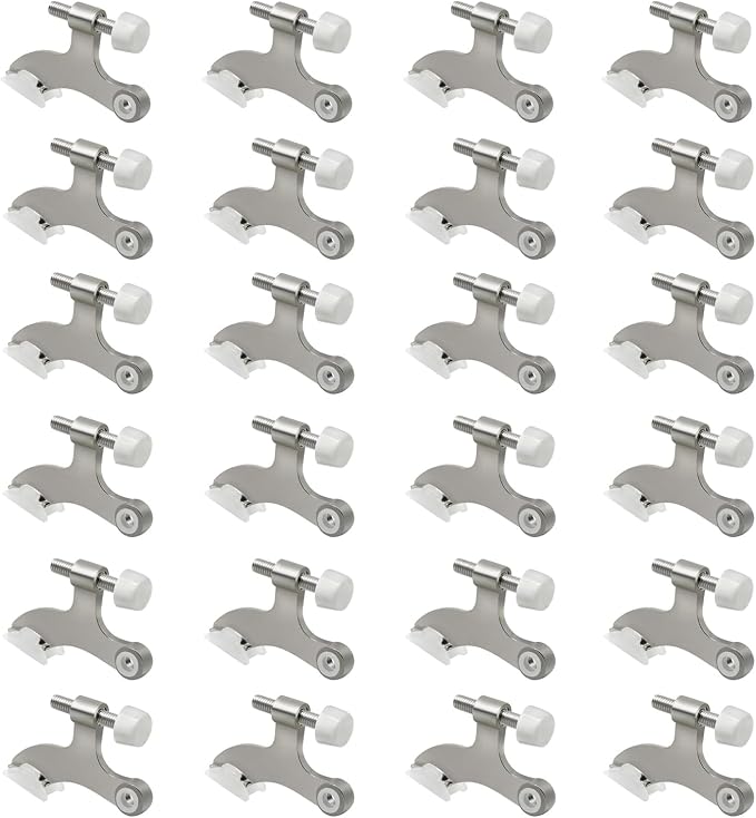 24 Pack Hinge Pin Brushed Nickel Door Stopper, Adjustable Heavy Duty Hinge Pin by SUNTAI