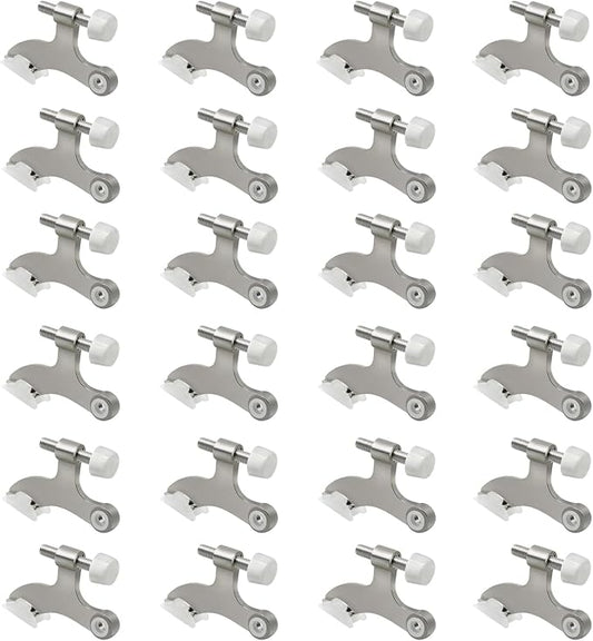 24 Pack Hinge Pin Brushed Nickel Door Stopper, Adjustable Heavy Duty Hinge Pin by SUNTAI