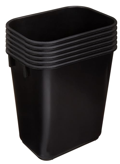Amazon Basics Small Trash Can, Rectangular Commercial Office Wastebasket - Image 2