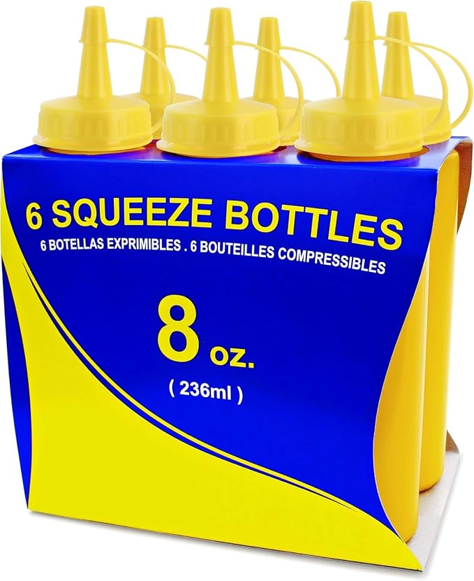 New Star Foodservice 26467 Squeeze Bottles, 8 oz by NewStarFoodservice