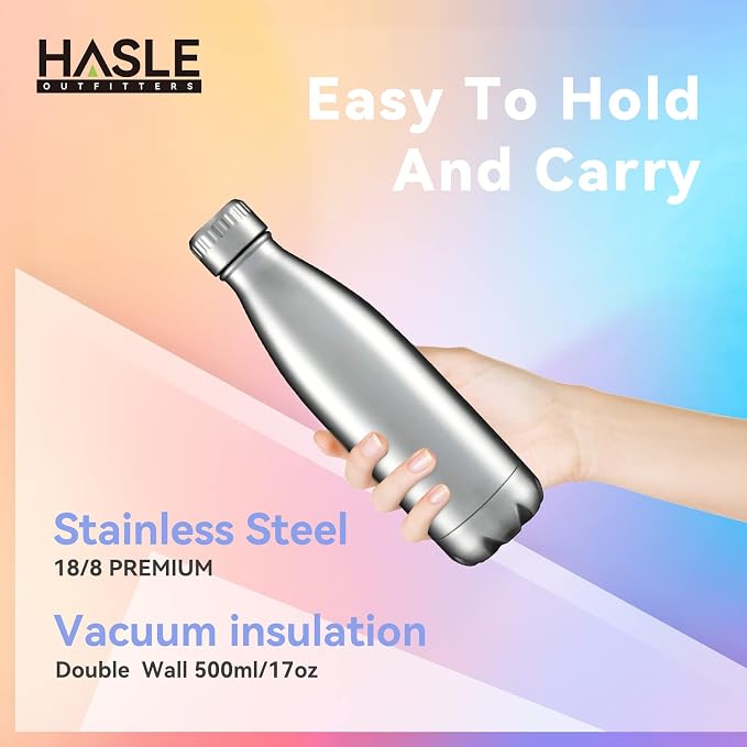 HASLE OUTFITTERS 17oz Stainless Steel Water Bottles, Vacuum Insulated Water - Image 3