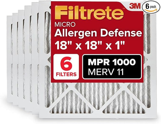 Filtrete 18x18x1 AC Furnace Air Filter, MERV 11, MPR 1000, Micro Allergen by Filtrete