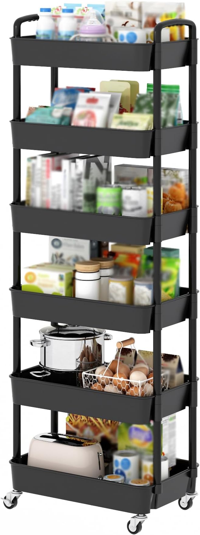 Sywhitta 6-Tier Plastic Rolling Utility Cart by haseverythingyouneed