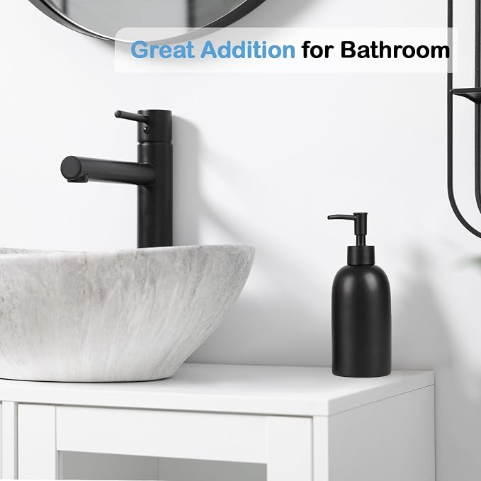 Natheeph 14OZ Ceramic Soap Dispenser Ceramic Soap Pump Dispenser Can Fill Liquid - Image 5