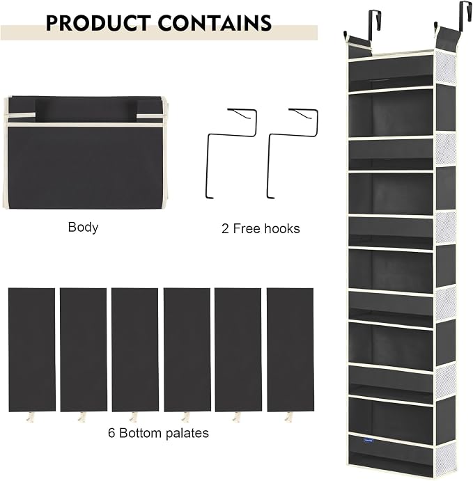 Over The Door Hanging Organizer 6-Shelves and 12 Side Pockets, Over The Door - Image 7