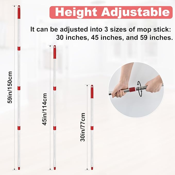 Mop Handle for O Cedar, 2 Spin Mop Base for Ocedar, Mop Stick Pole Handle - Image 5
