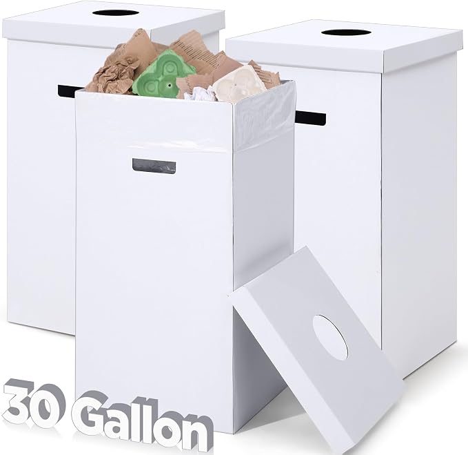 3 Pcs Cardboard Trash Cans by Kritkin