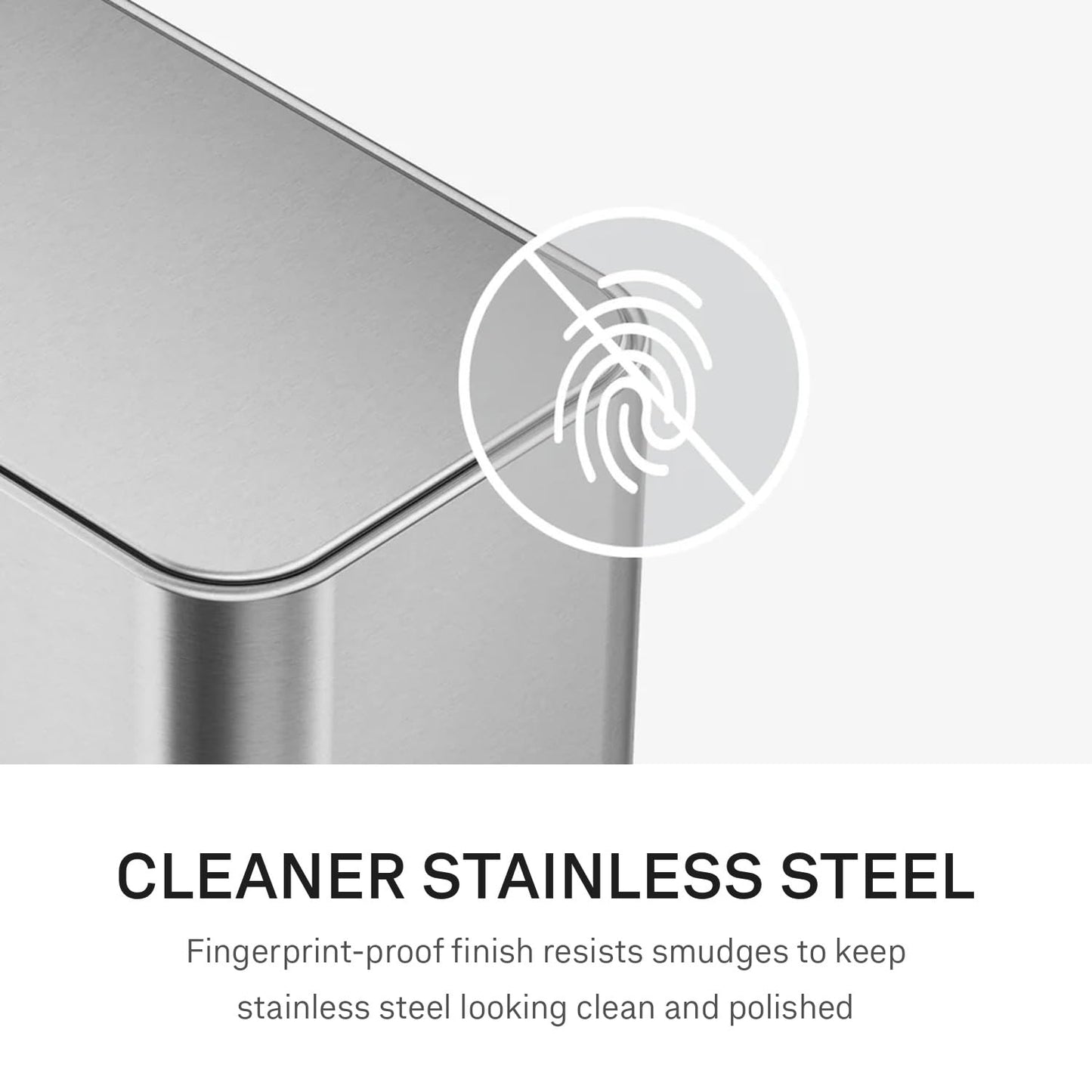 simplehuman Slim Step Can, 9L / 2.4 Gallon Primary Bathroom Trash Can, Liner Pocket®, Sleek Internal Hinge, 150,000-Step All-Steel Pedal, Lid Shox® Silent Close, Brushed Stainless Steel