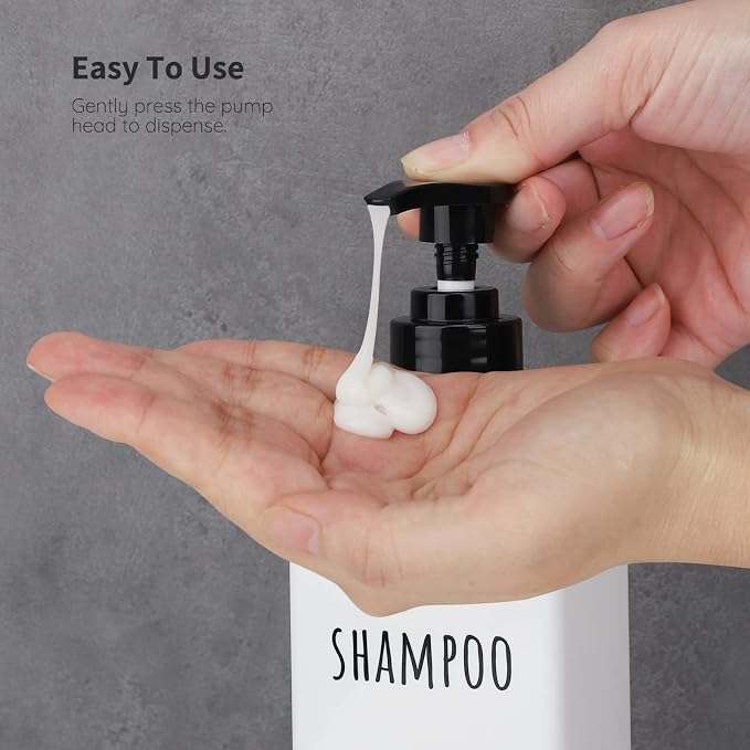 Segbeauty Plastic Soap Dispenser, 500ml Empty Square Pump Press Bottle Shower - Image 4