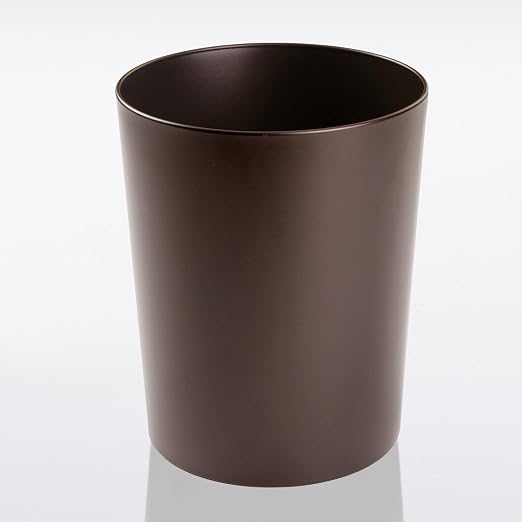 mDesign Round Metal Small 1.7 Gallon Recycle Trash Can Wastebasket, Garbage - Image 5