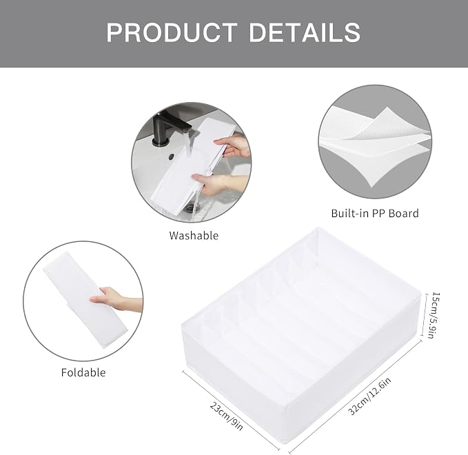 Qozary 4 Pack Drawer Organizers - Image 3