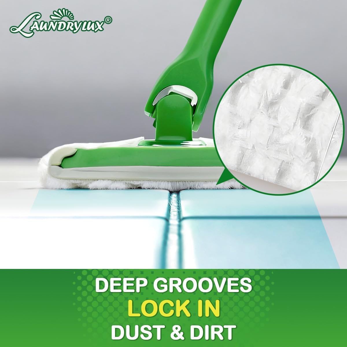LAUNDRYLUX Heavy Duty Dry Sweeping Cloths Refills Compatible with Swiffer Sweeper, Multi Surface Pet Dry Pads Refill, Floor Cleaner for Dust, Hair, Dirt, Disposable Duster Mop Pad - 32 Count
