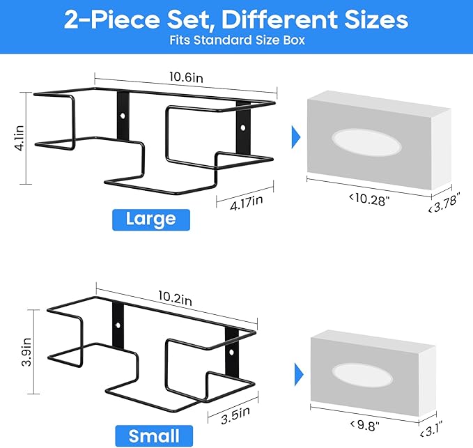 THYGIFTREE Glove Box Holder Wall Mount Dispenser, 2 Pack Metal Rack - Image 3