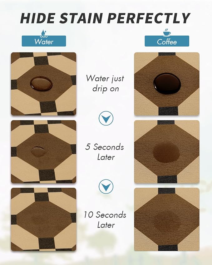 AMOAMI Coffee Mat Hide Stain Rubber Backed Absorbent Dish Drying Mat - Image 2