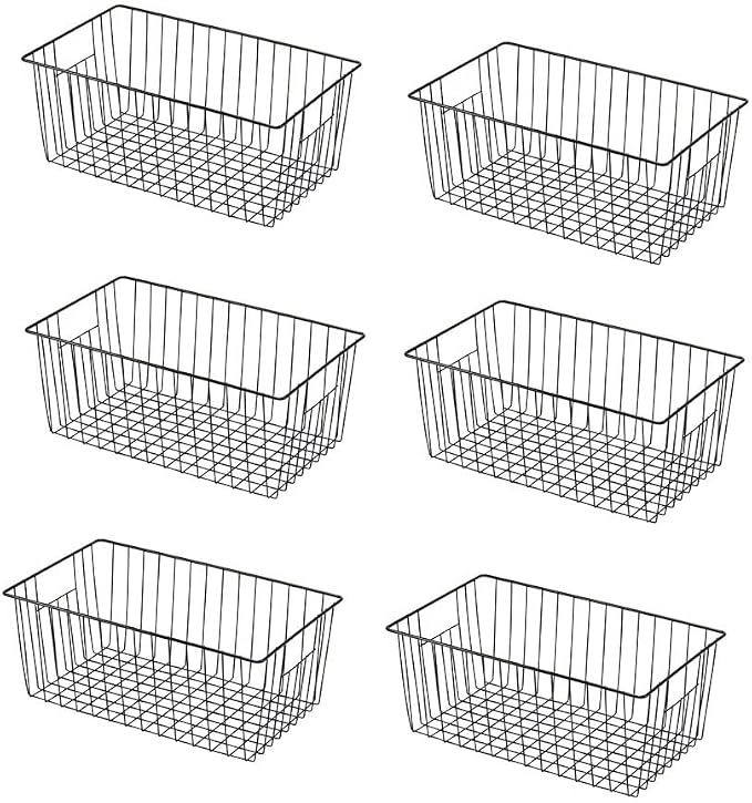 16" L x 12" W Wider Freezer Storage Organizer Baskets Container, Deep Metal by Y.Z.Bros