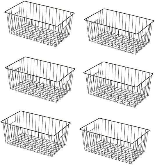 16" L x 12" W Wider Freezer Storage Organizer Baskets Container, Deep Metal by Y.Z.Bros