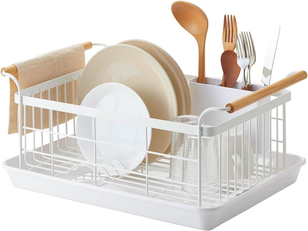 YAMAZAKI Home Dish Drying Rack – Modern White Dish Rack for Kitchen Counter w...