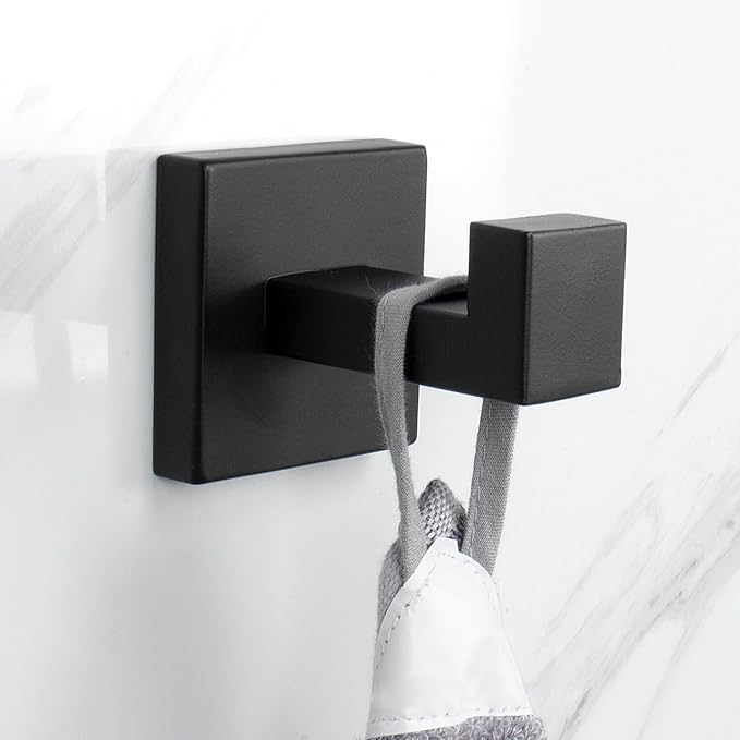 NearMoon Bath Towel Hooks -SUS304 Stainless Steel Square Clothes Robe Hooks - Image 4
