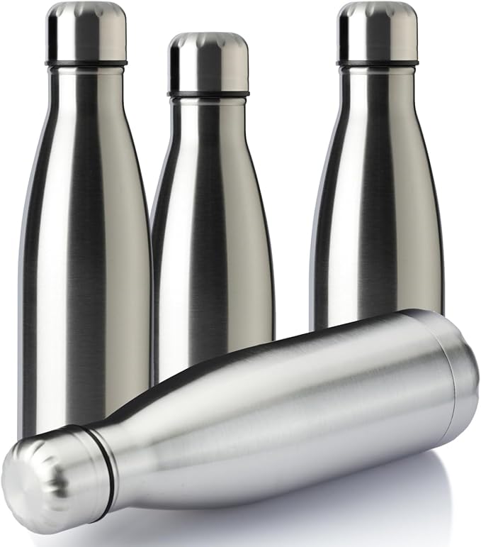 MEWAY 17oz Sport Water Bottle 4 Pack Vacuum Insulated Stainless Steel by MEWAY