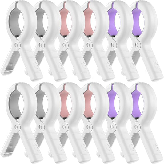 Senbowe 12 Pack Beach Towel Clips, Pool Chair Clips, Heavy Duty Plastic Clothes by Senbowe