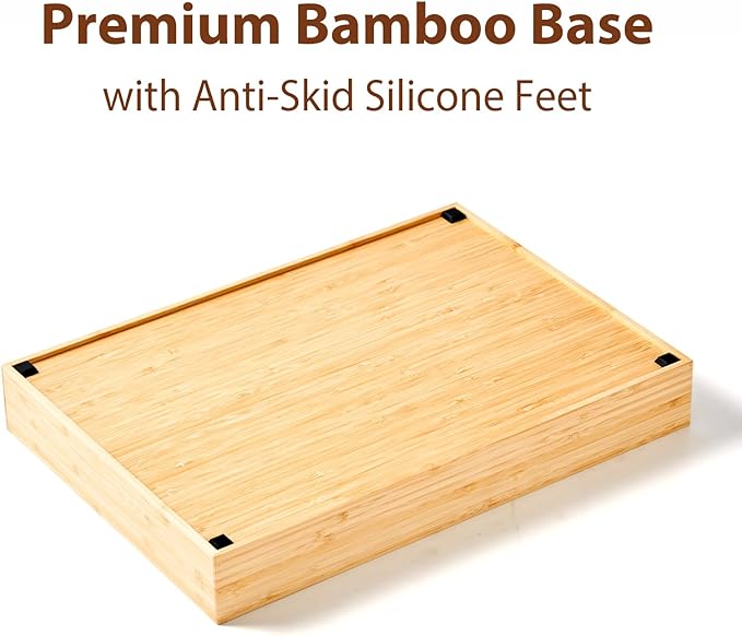Umilife Extra Large Bamboo Desk Drawer Organizer, Wood Junk Organizer Tray - Image 6