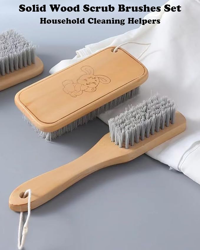 Scrub Cleaning Brush for Stains -Wood Handle Scrubbing Brushes, Cleaning - Image 6