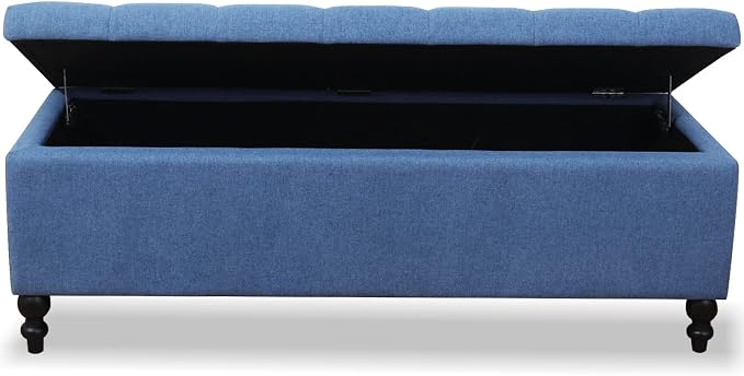 Storage Ottoman 50.2 Inches Upholstered Fabric Storage Ottoman Bench，Button - Image 6
