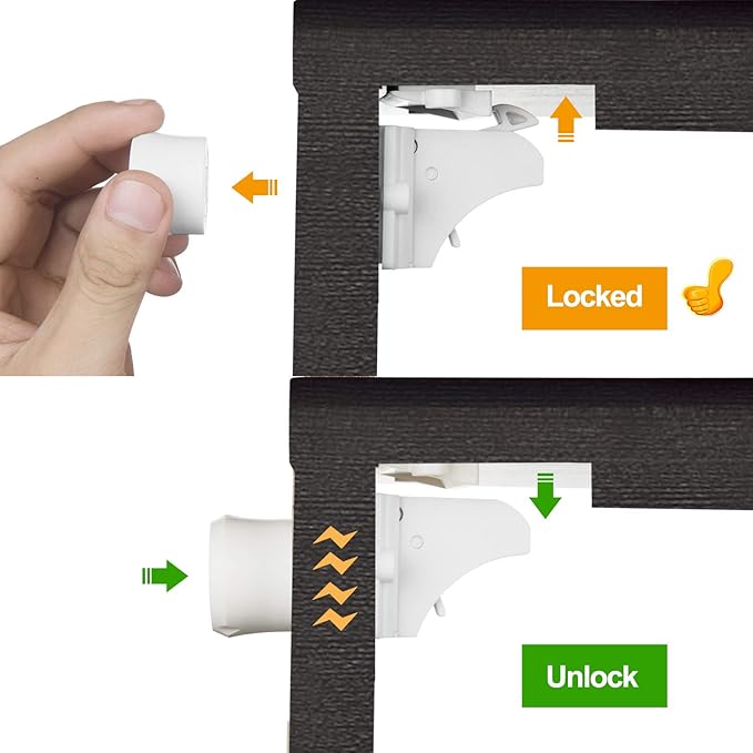 Vmaisi Adhesive Magnetic Locks for Cabinets & Drawers - Image 4