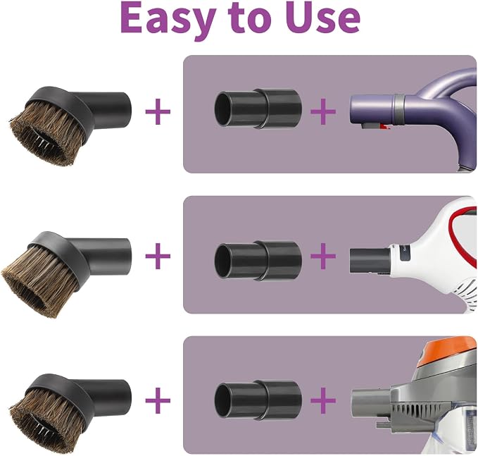4 Pcs 25mm Horsehair Round Brush Vacuum Brush Attachment - Image 5