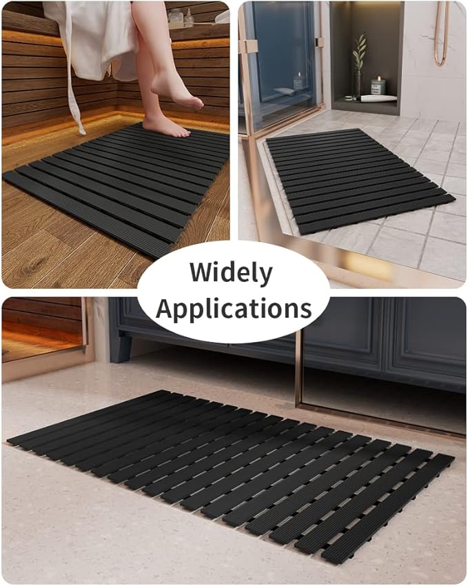 Shower-Mat Non Slip, PADOOR Heavy Duty Bathtub-Mat Curlable Quick Drain Sturdy - Image 6
